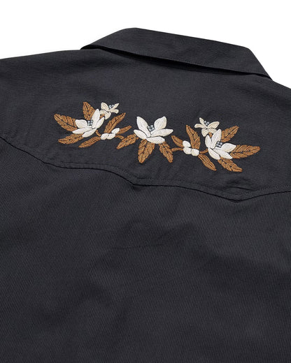 Crosscut Deluxe L/S - Orange Blossoms - Antique Black