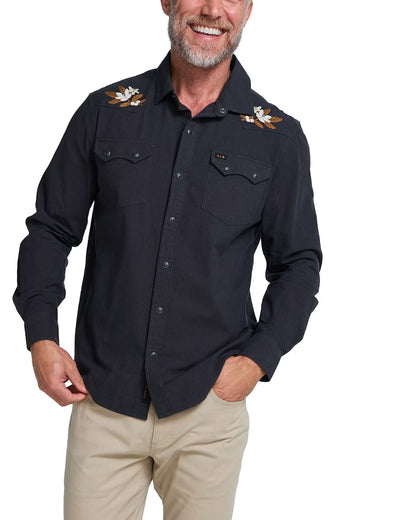 Crosscut Deluxe L/S - Orange Blossoms - Antique Black