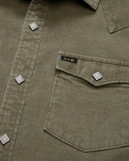 Banning Corduroy Snapshirt - Aloe