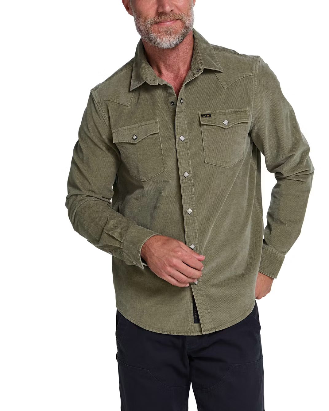 Banning Corduroy Snapshirt - Aloe
