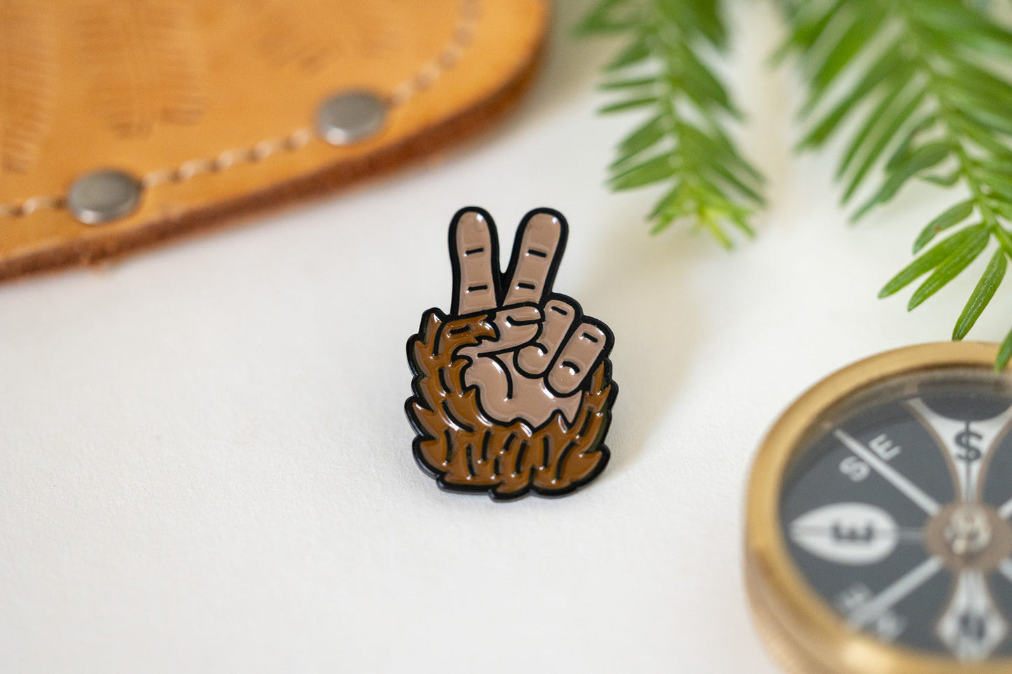 Bigfoot Peace Enamel Pin