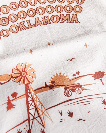 Sweepin' Down the Plains Western Tea Towel