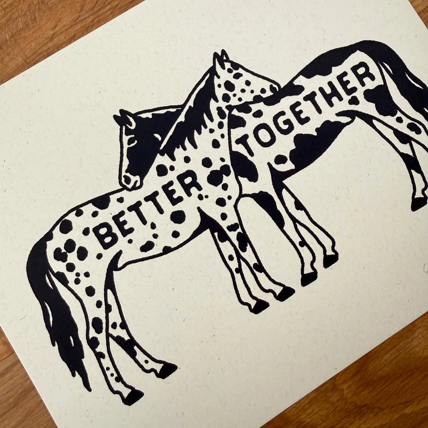 Better Together Horses - Signed 10x8in Silkscreen Print