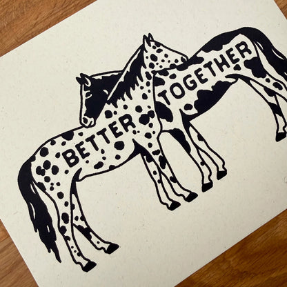 Better Together Horses - Signed 10x8in Silkscreen Print