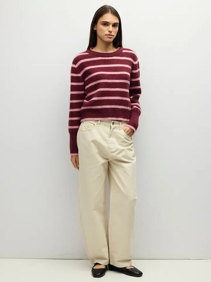 The Mckenzie Sweater - Burgundy/Pink