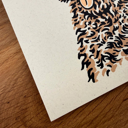 Golden Doodle Cowdog - Signed 8x10in Silkscreen Print
