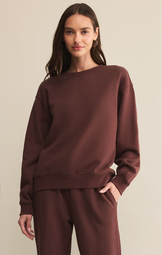 Boyfriend Cotton Sweatshirt - Sandalwood