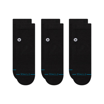 Icon Quarter 3 Pack - Black
