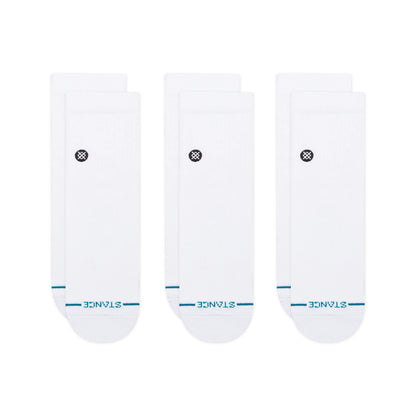 Icon Quarter 3 Pack - White
