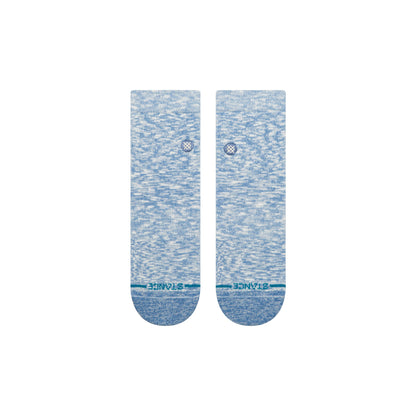 Slub Quarter Socks - Capri Blue - LG