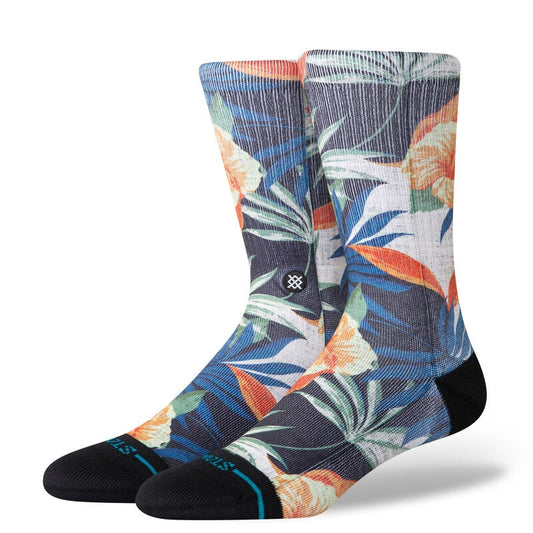 Tiki Tides Crew Socks - Black