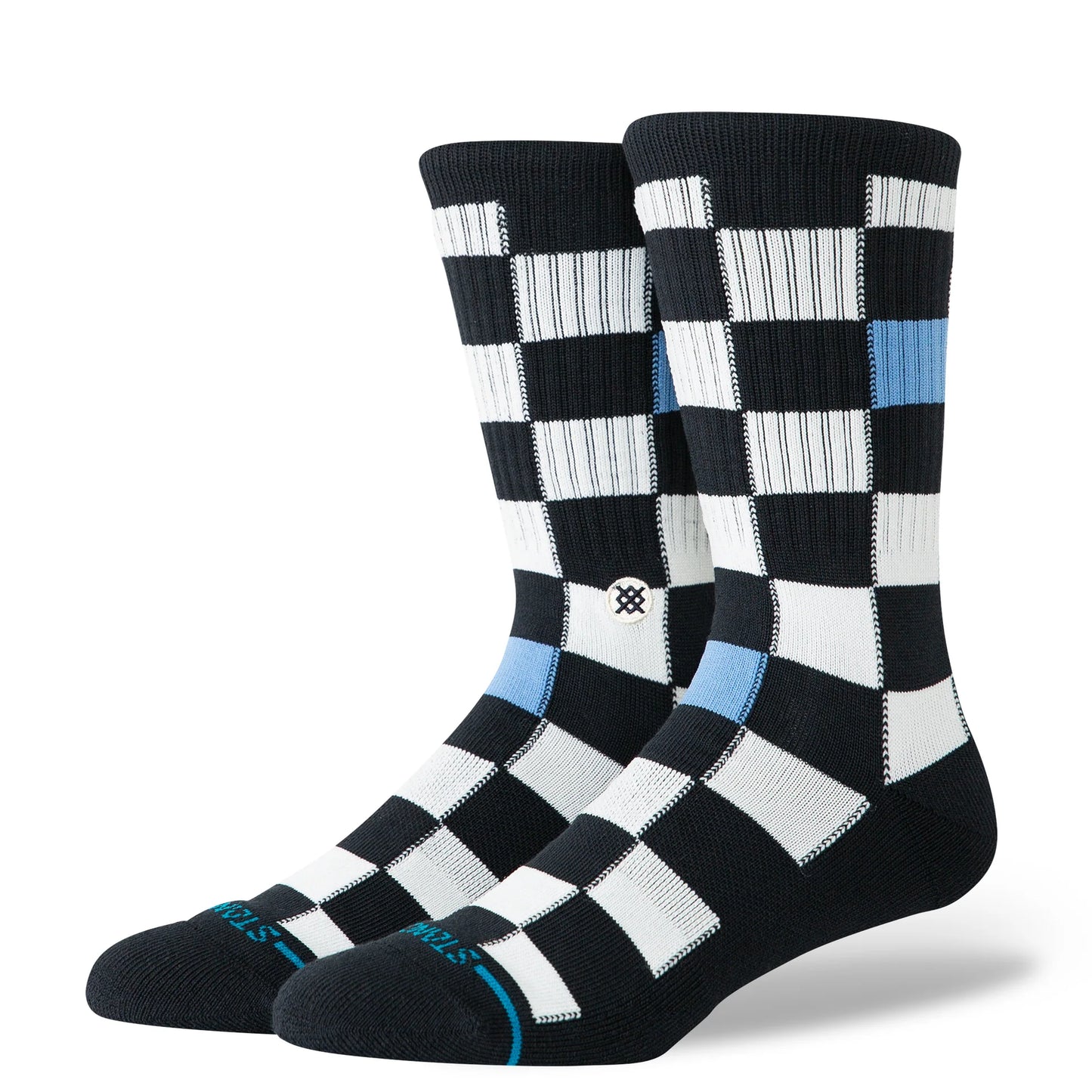 Chef Check Crew Socks - Black - LG
