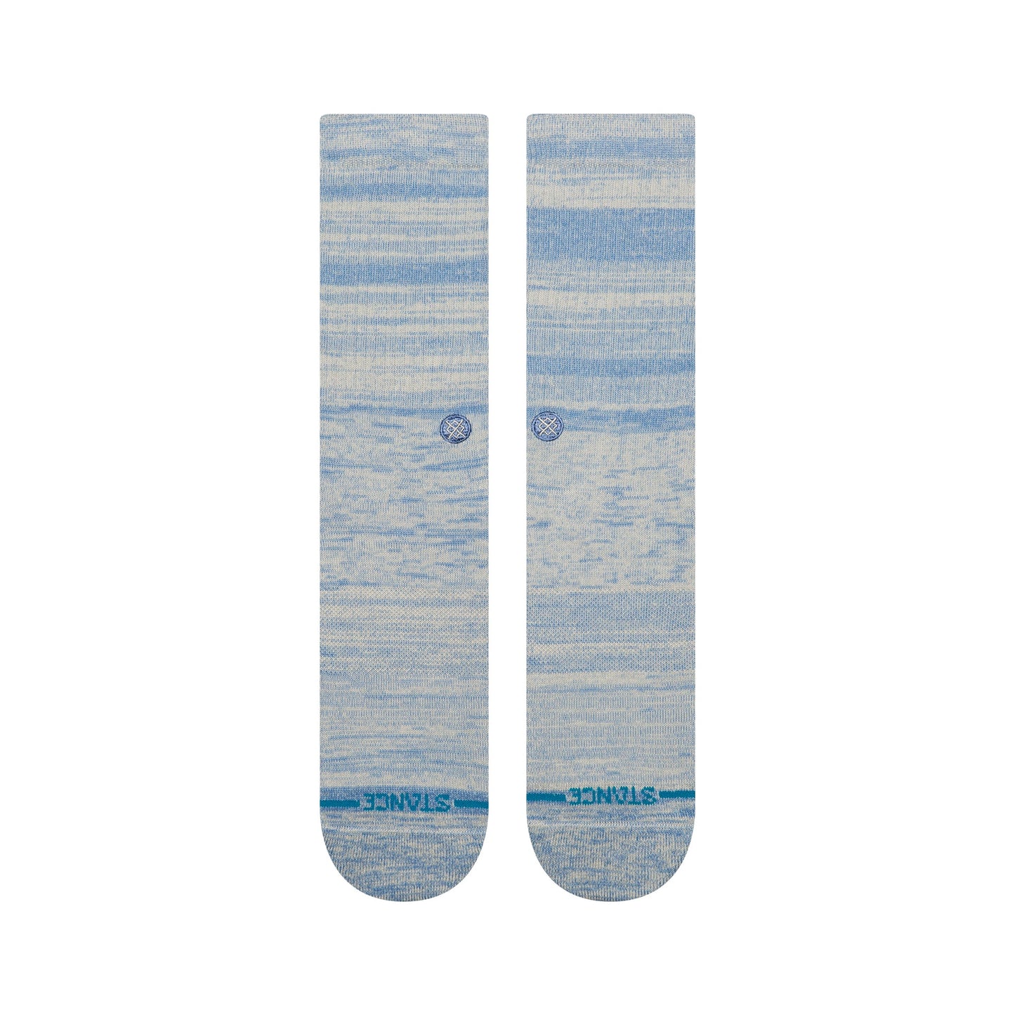 Marled Crew Socks - Grey/Blue - LG