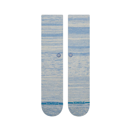 Marled Crew Socks - Grey/Blue - LG