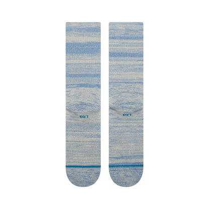 Marled Crew Socks - Grey/Blue - LG