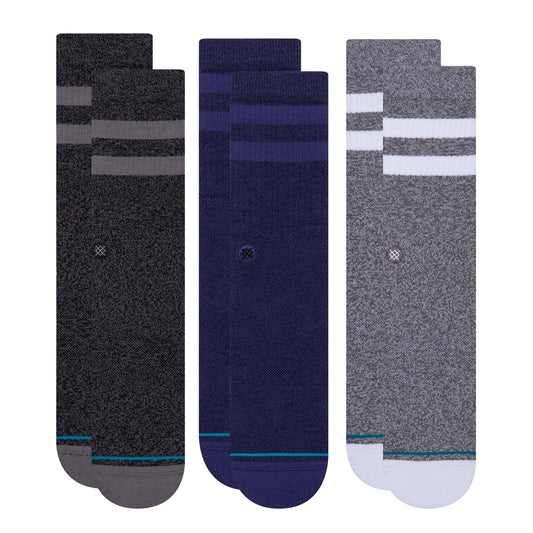 Joven 3 Pack Crew Socks - Grey - Large