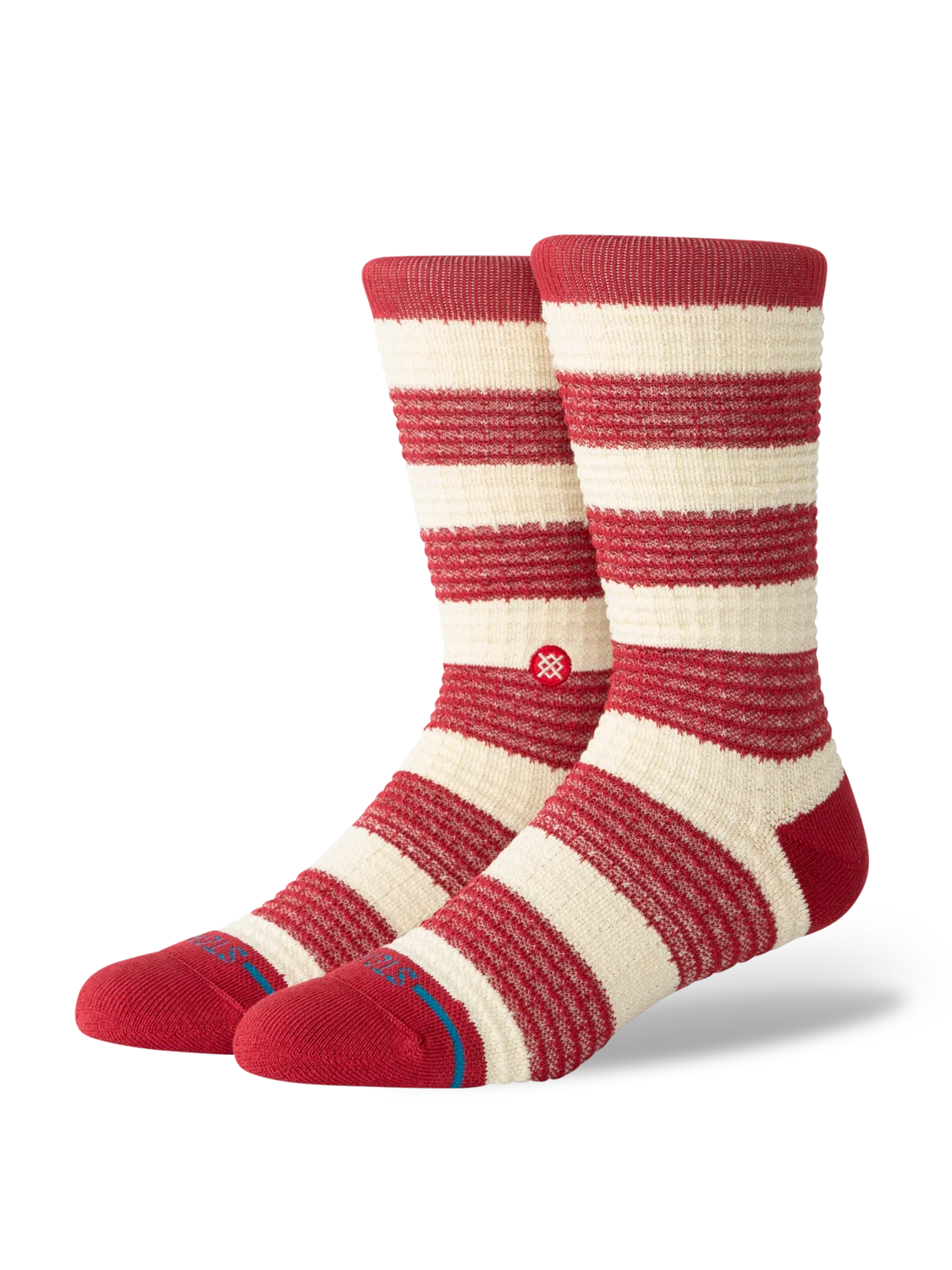 Peppermint Waffle Crew - Red - LG