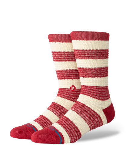 Peppermint Waffle Crew - Red - LG