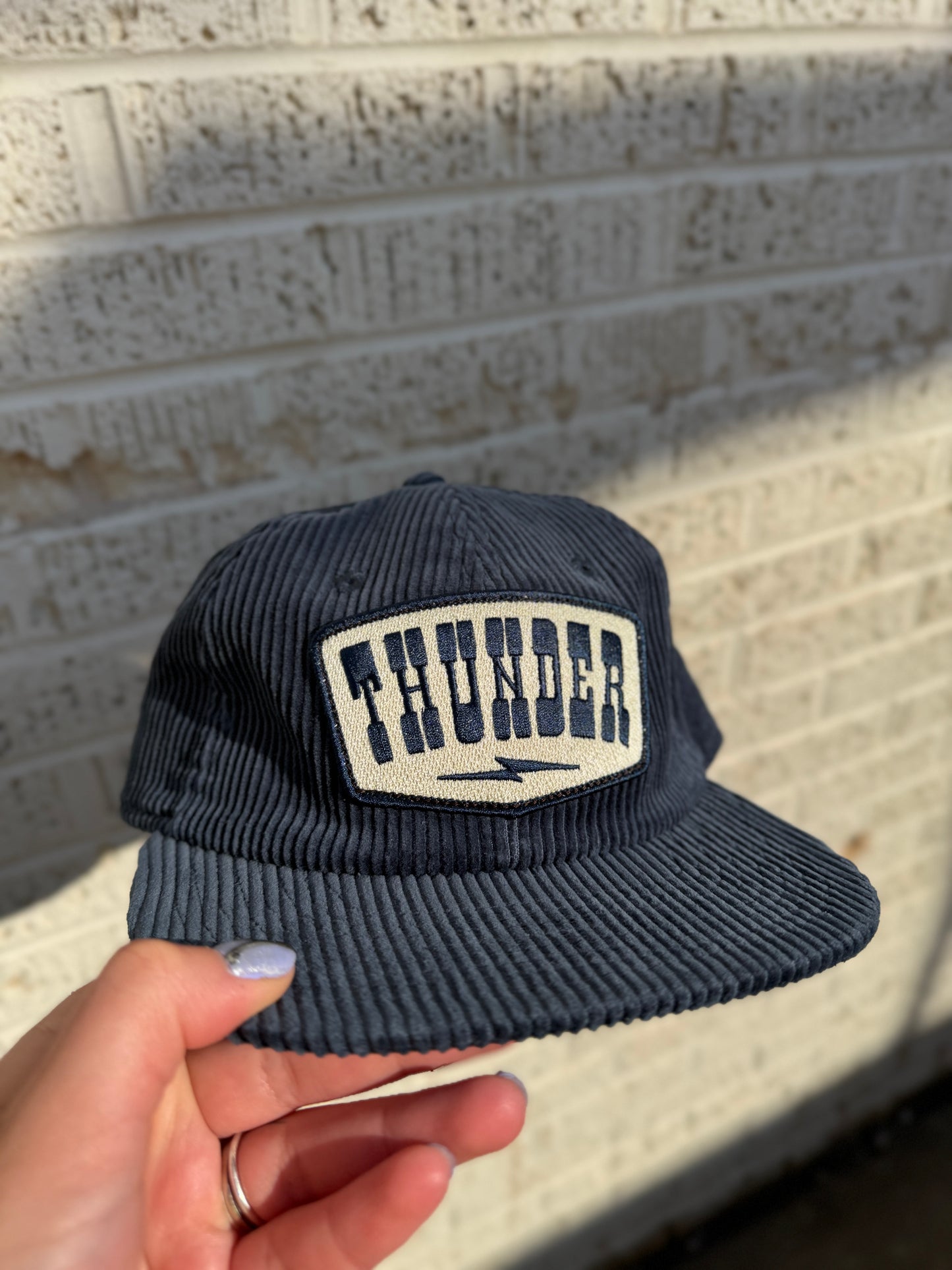 Thunder Bolt Navy Corduroy Hat