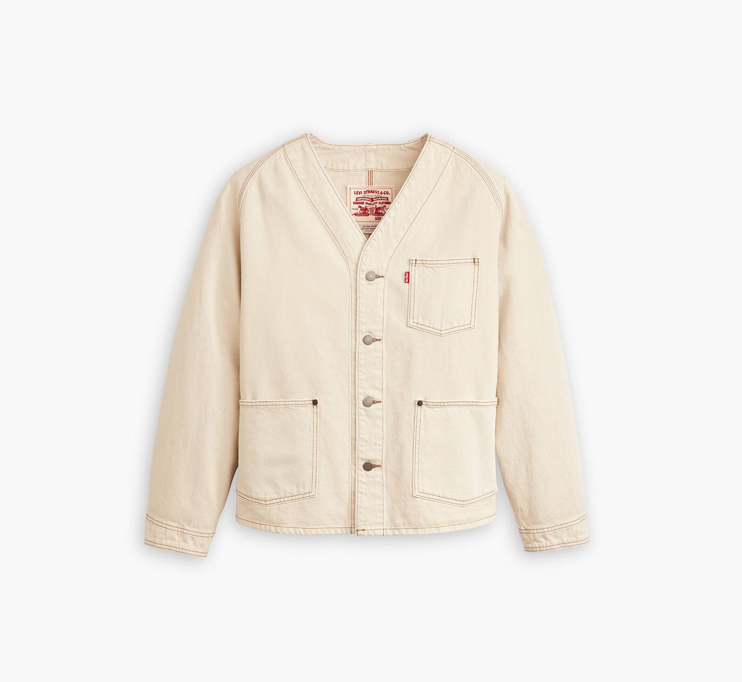 Union Engineer Denim Cardigan - Ecru White