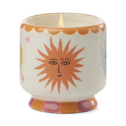 A Dopo 8 oz Handpainted "Sun" Orange Blossom