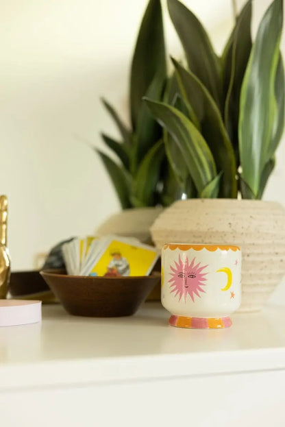 A Dopo 8 oz Handpainted "Sun" Orange Blossom