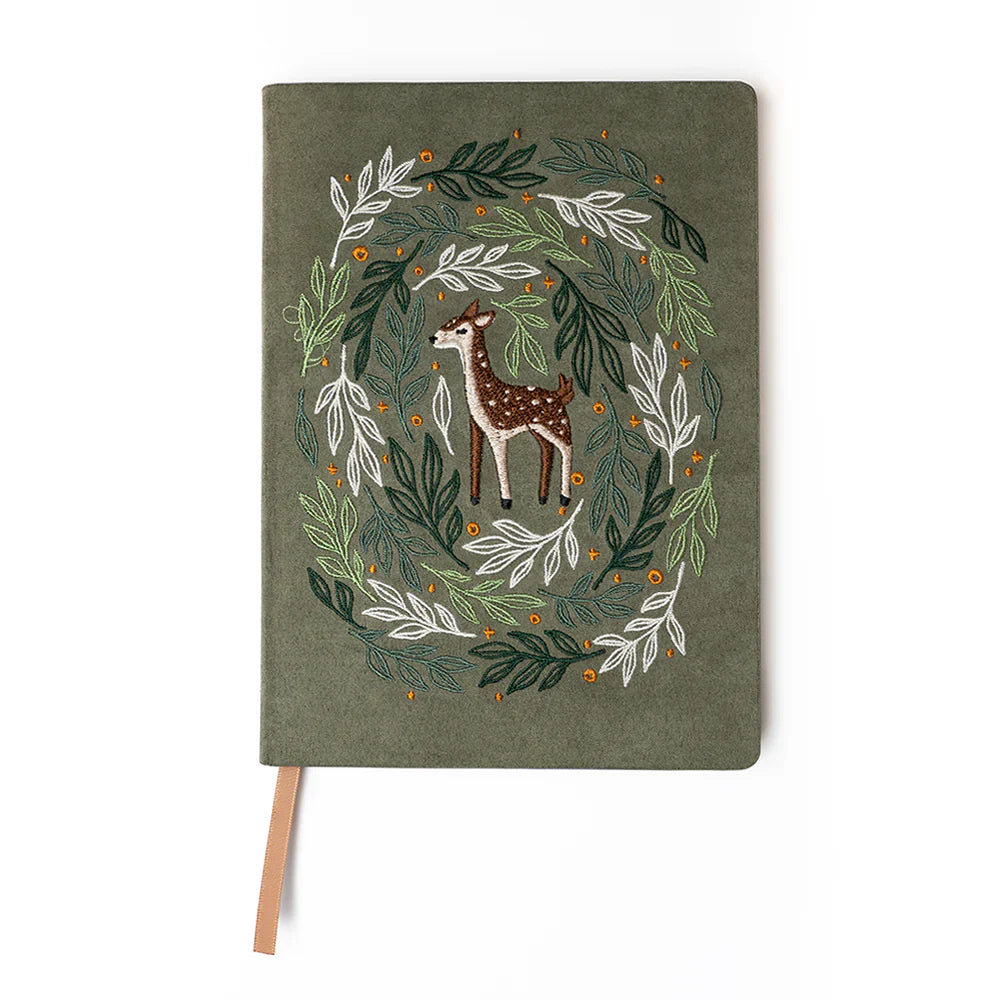 Deer Embroidered Journal