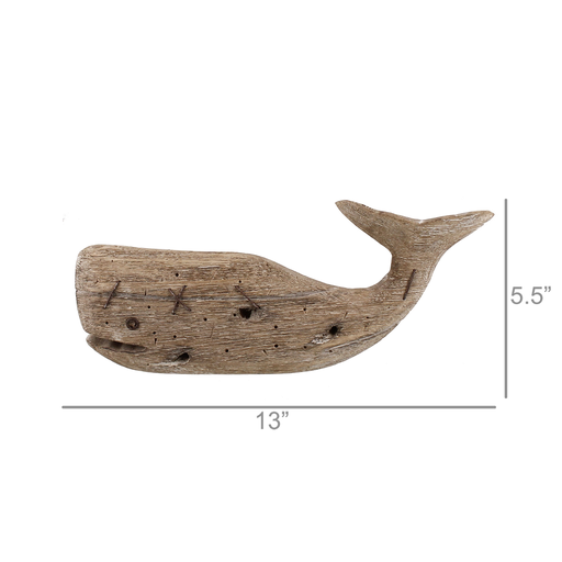 Kelso Wood Sperm Whale - Small, Natural Wood