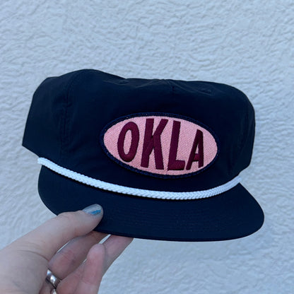OKLA Navy Rope Hat - Navy/Pink/Maroon