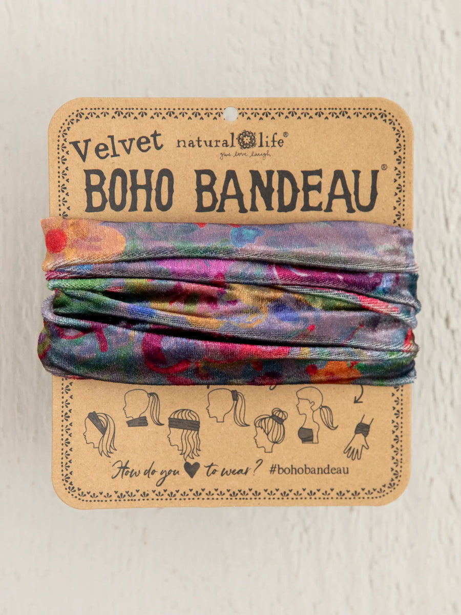 Velvet Boho Bandeau® Headband - Floral Garden