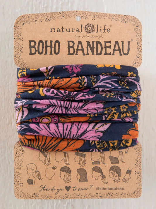 Boho Bandeau Whimsical Daisies Navy