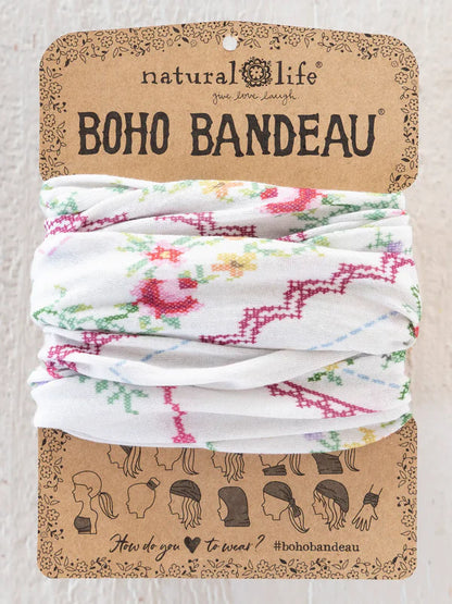 Boho Bandeau - Ivory Heirloom Cross Stitch