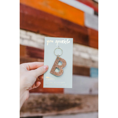 Glitter Keychain - Letter B