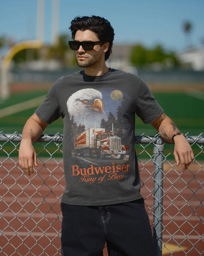 Budweiser Semi Truck Vintage Tee - Vintage Black