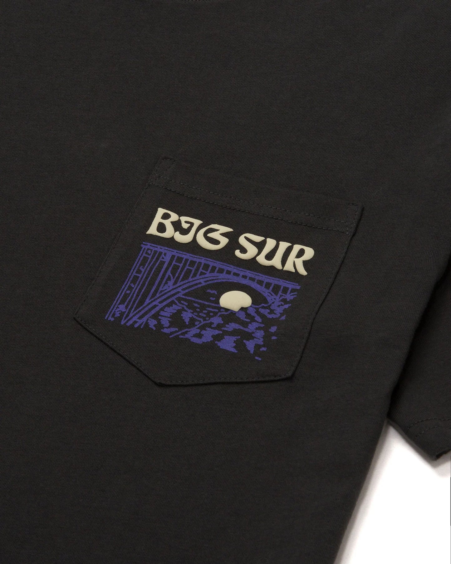 Big Sur Bridges Puff Print Pocket Tee - Black