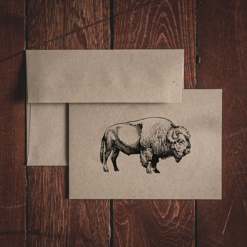 Bison Note Card Set – Blue Seven