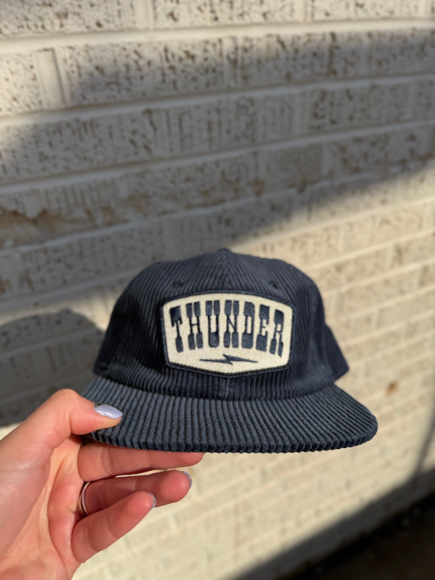 Thunder Bolt Navy Corduroy Hat