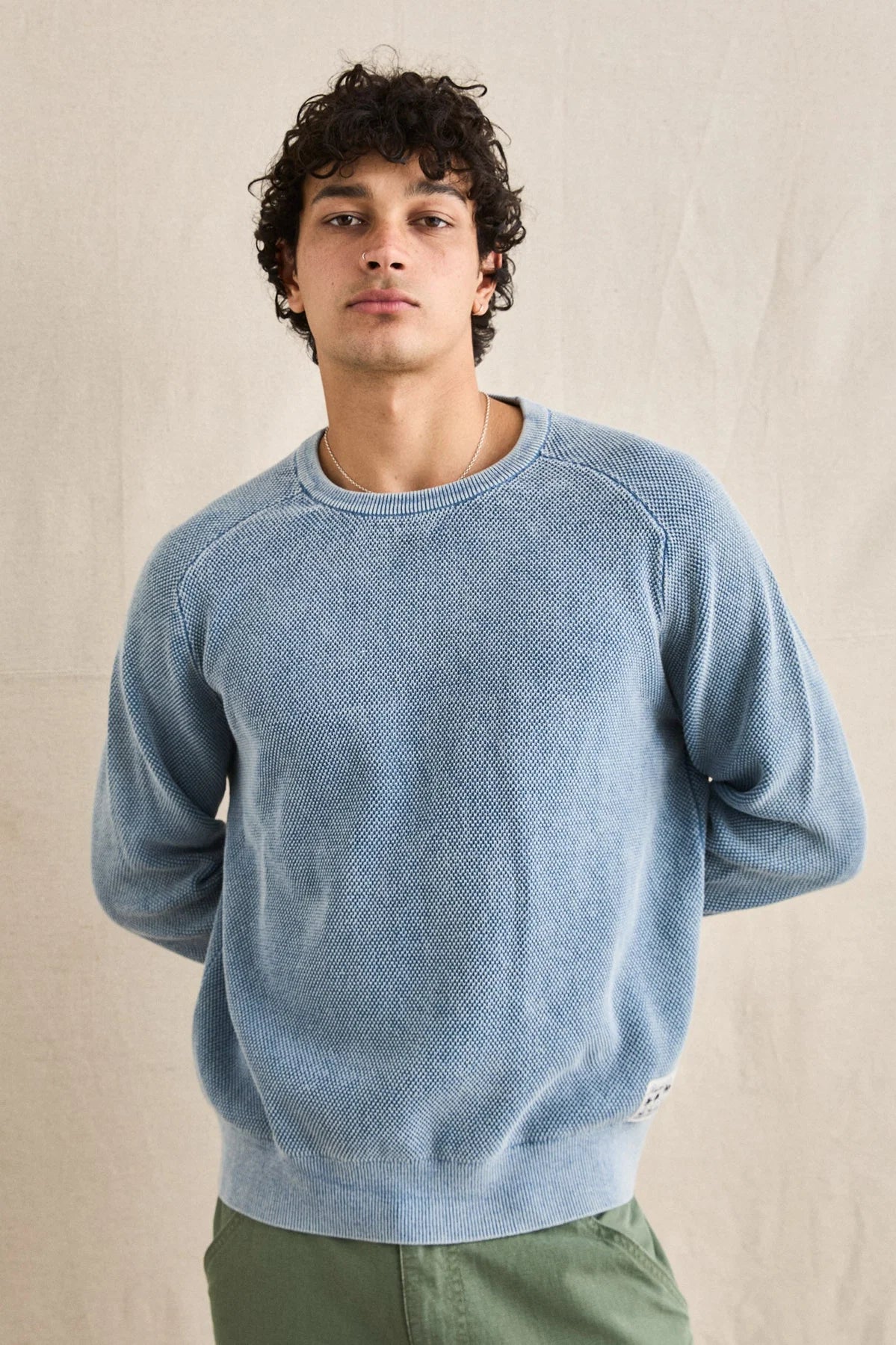 Polu Crew Knit - Washed Blue