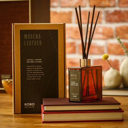 Woodblock Reed Diffuser - Modena Leather