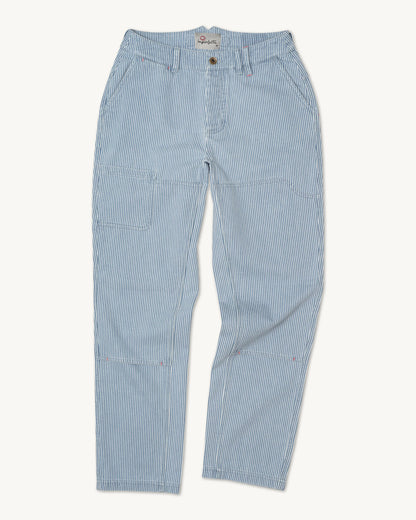 Courier Pant in Indigo Hickory Stripe