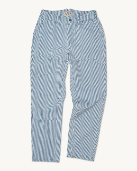 Courier Pant in Indigo Hickory Stripe
