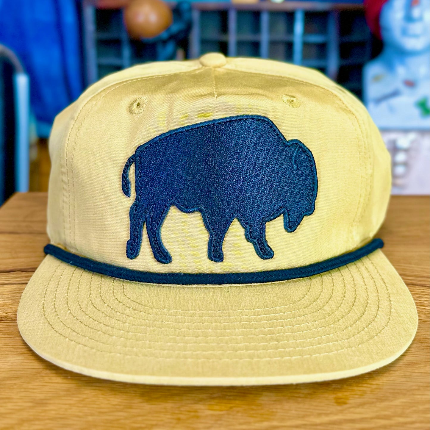 Black Bison Hat - Yellow