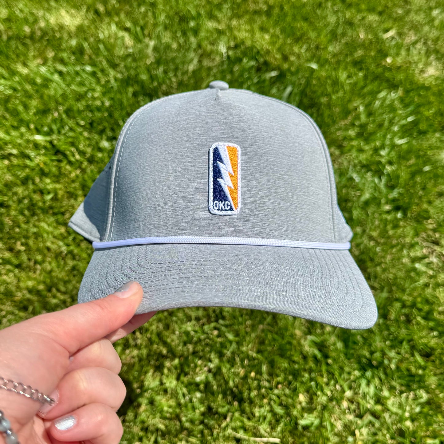 OKC Bolt Logo Patch Hat - Grey Rope Hat
