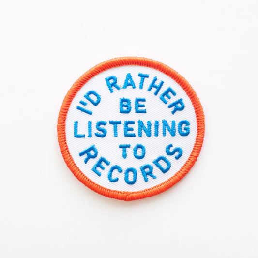 Listening To Records Embroidered Iron On Patch