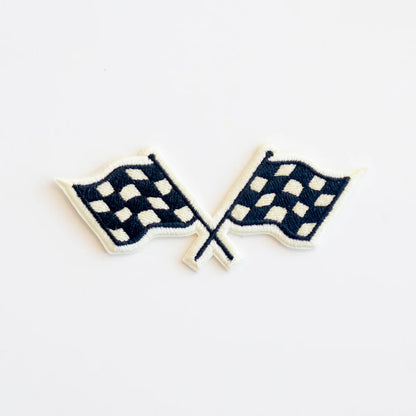 Racing Flags Embroidered Iron On Patch