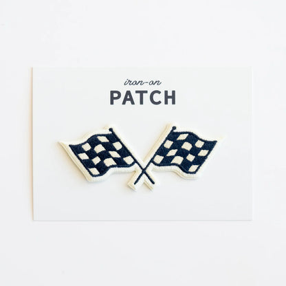 Racing Flags Embroidered Iron On Patch