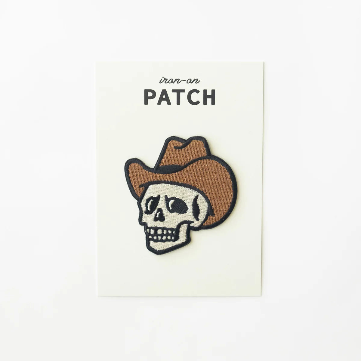 Cowboy Skull Embroidered Iron On Patch