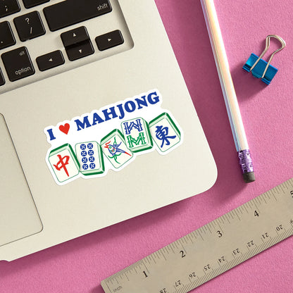 I Heart Mahjong Sticker