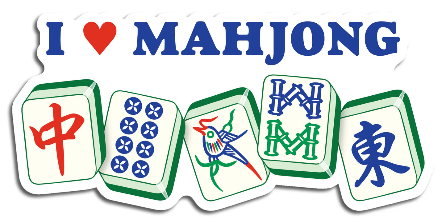 I Heart Mahjong Sticker