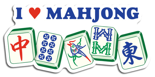 I Heart Mahjong Sticker